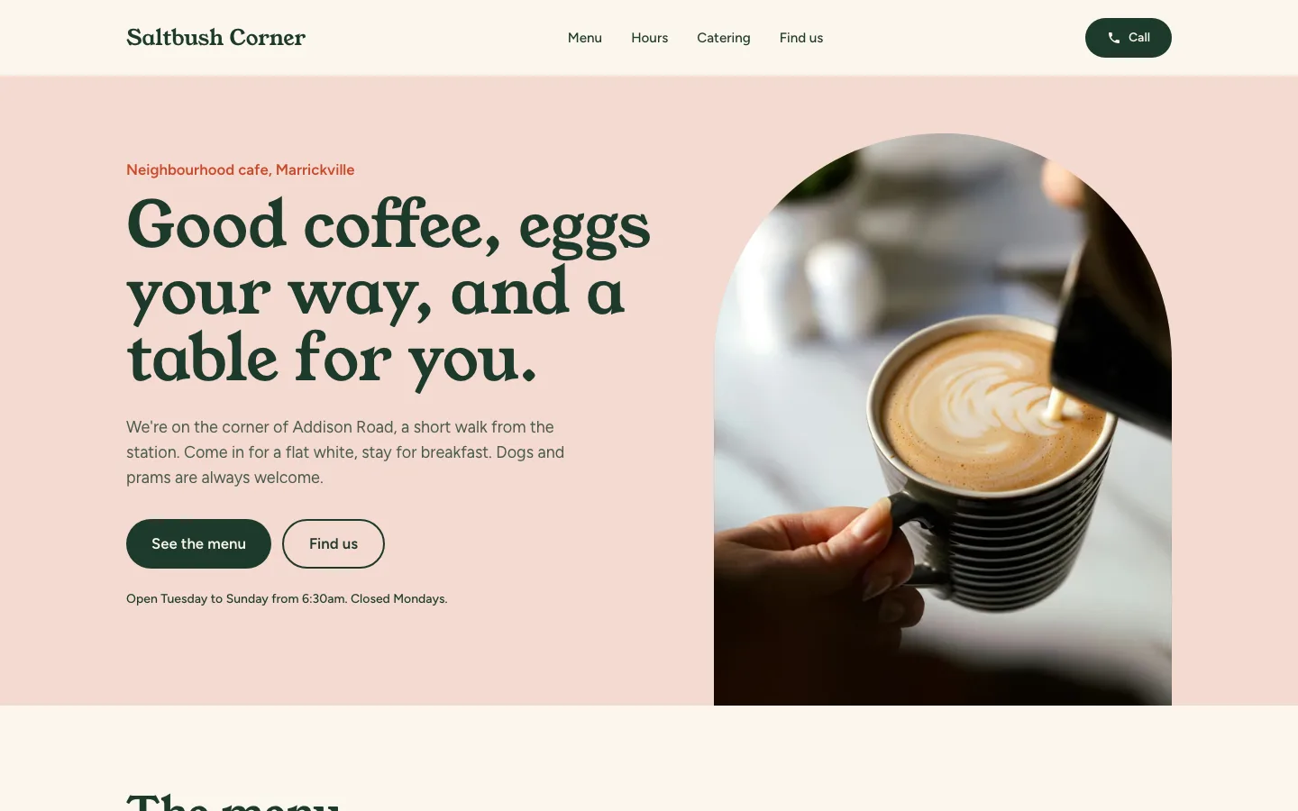 The Saltbush Corner example site on a laptop screen